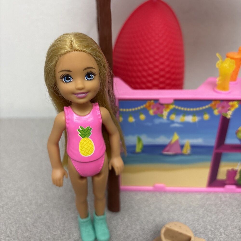 Mattel Barbie Tiki Hut Playset Incomplete Blonde Chelsea Doll, Sandbox, Drinks‎ - Picture 4 of 7